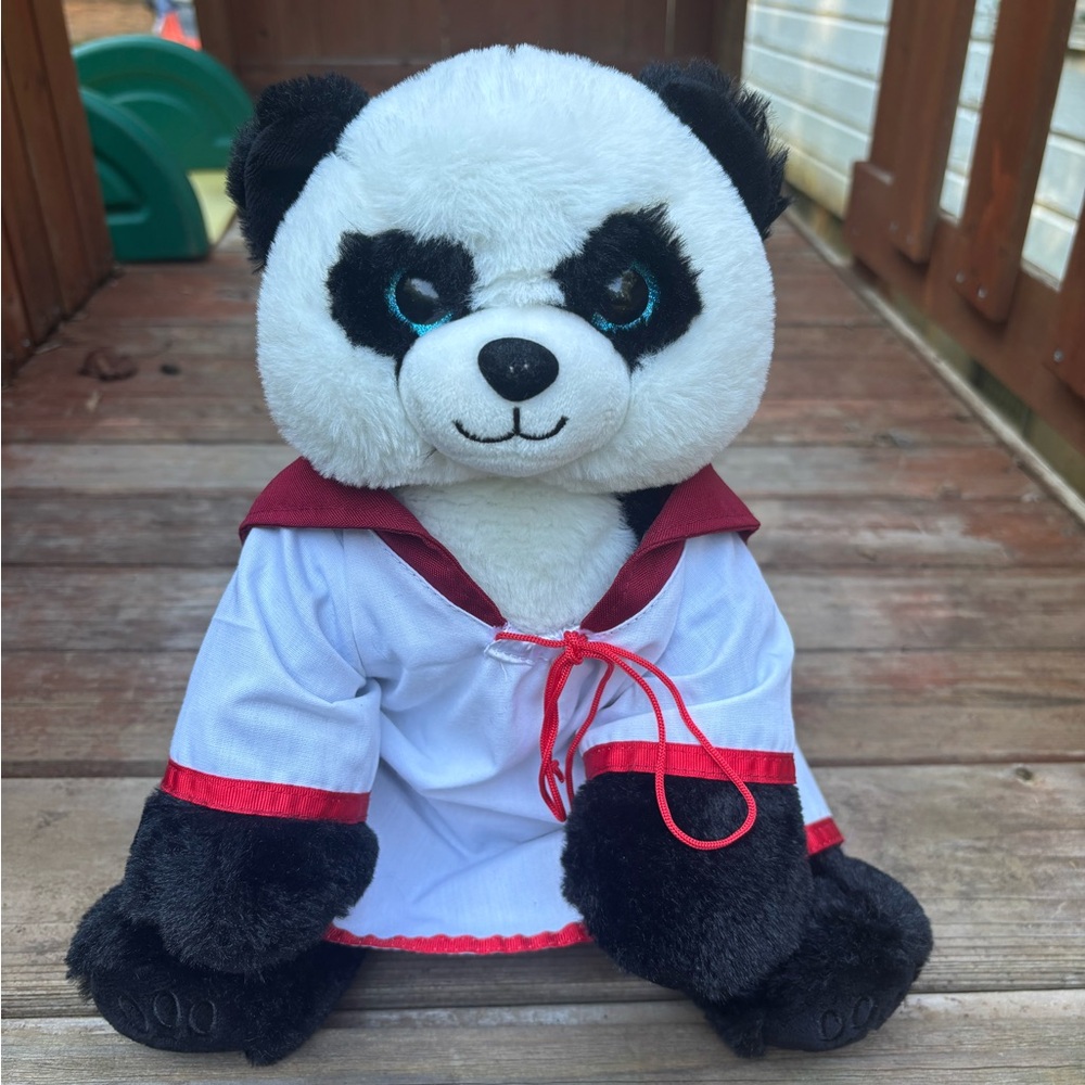 The Bear Factory Panda Bear Plush 12" Stuffed Animal Black/White